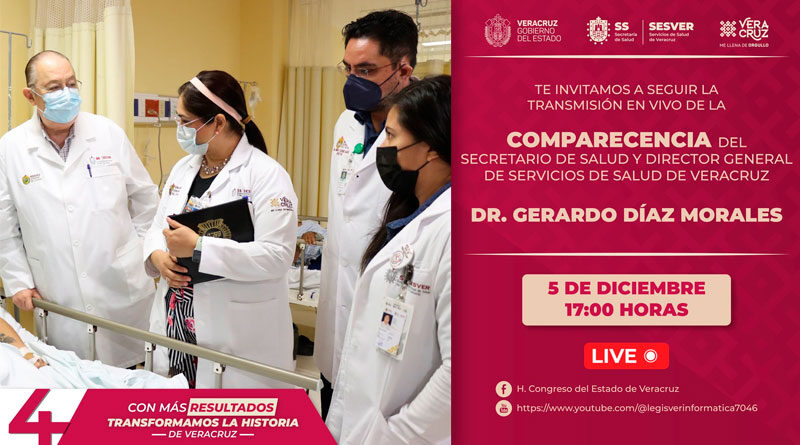 Te invitamos a presenciar la comparecencia del Dr. Gerardo Díaz Morales