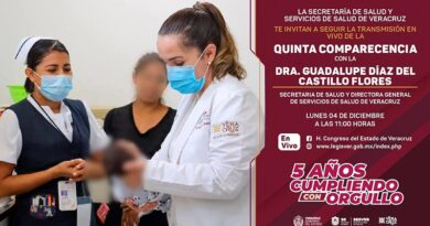 Transmisión en vivo de la Comparecencia de la Dra. Guadalupe Díaz del Castillo Flores